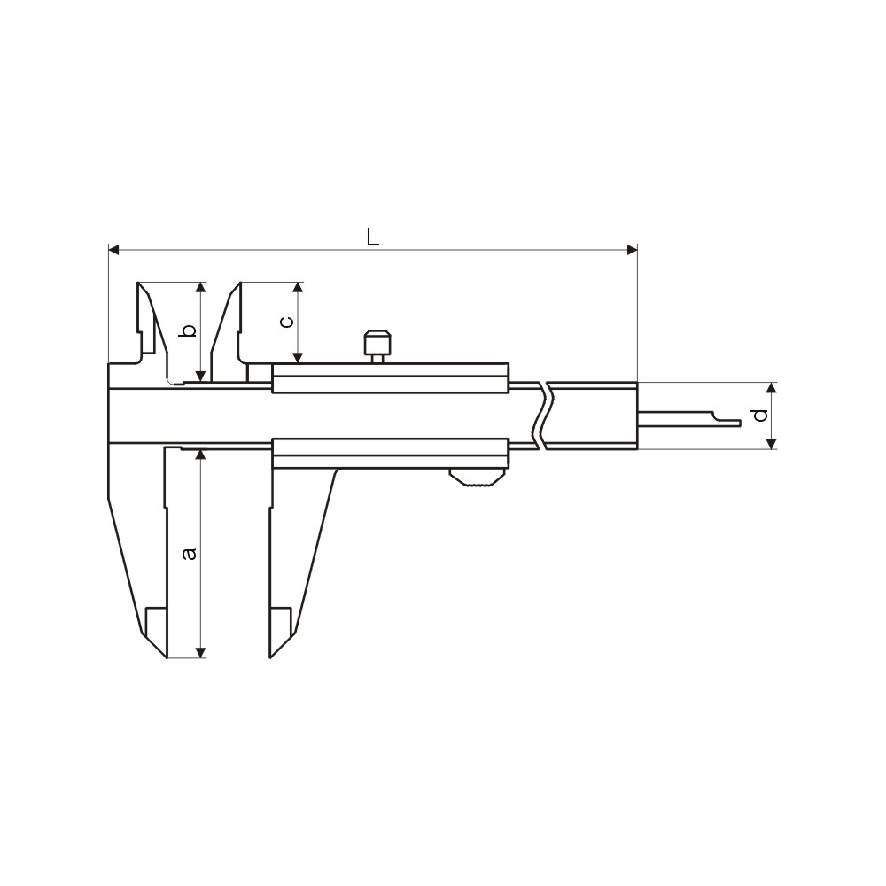 Zeichnung Taschen-Messschieber 0 - 200 mm mit Feststellschraube DIN 862
