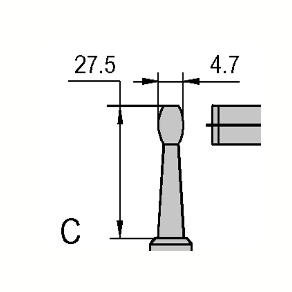 Zeichnung Rohrwanddicken-Messschrauben Messung ab 4,7 mm 0 - 25 mm