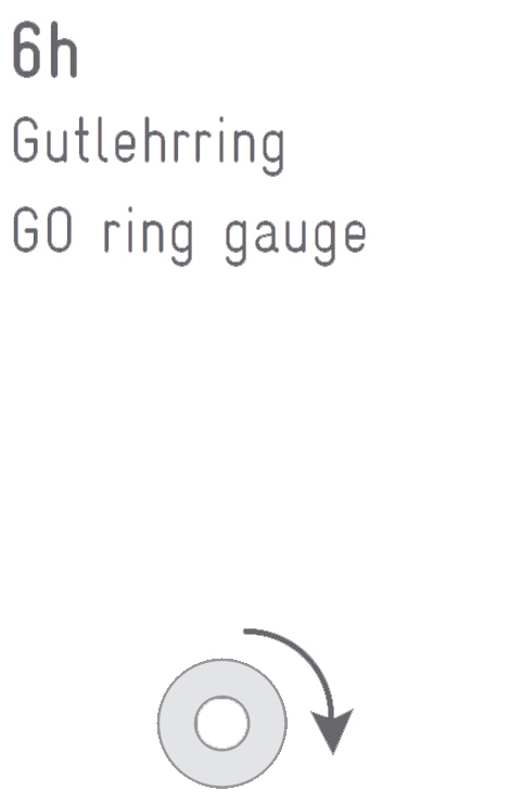 Drawing Thread ring gauge "GO" M 30 x 3,5 - 6h DIN 13
