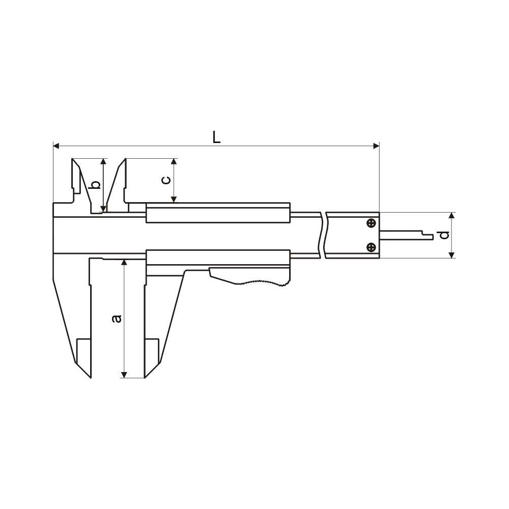 Technical drawing Vernier caliper 0-300 mm Top with auto lock DIN 862