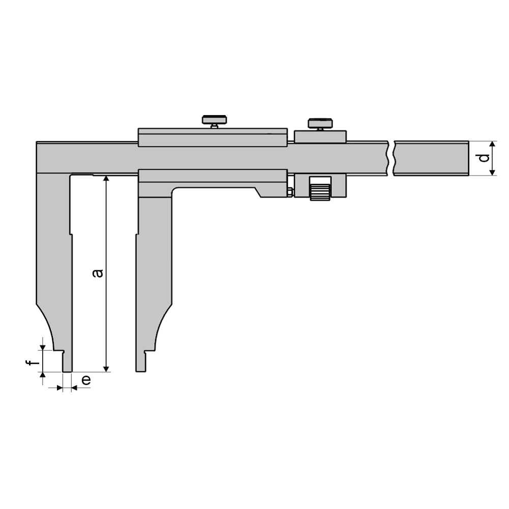 Zeichnung Werkstatt-Messschieber 0-300 mm Ablesung 0,02 mm DIN 862