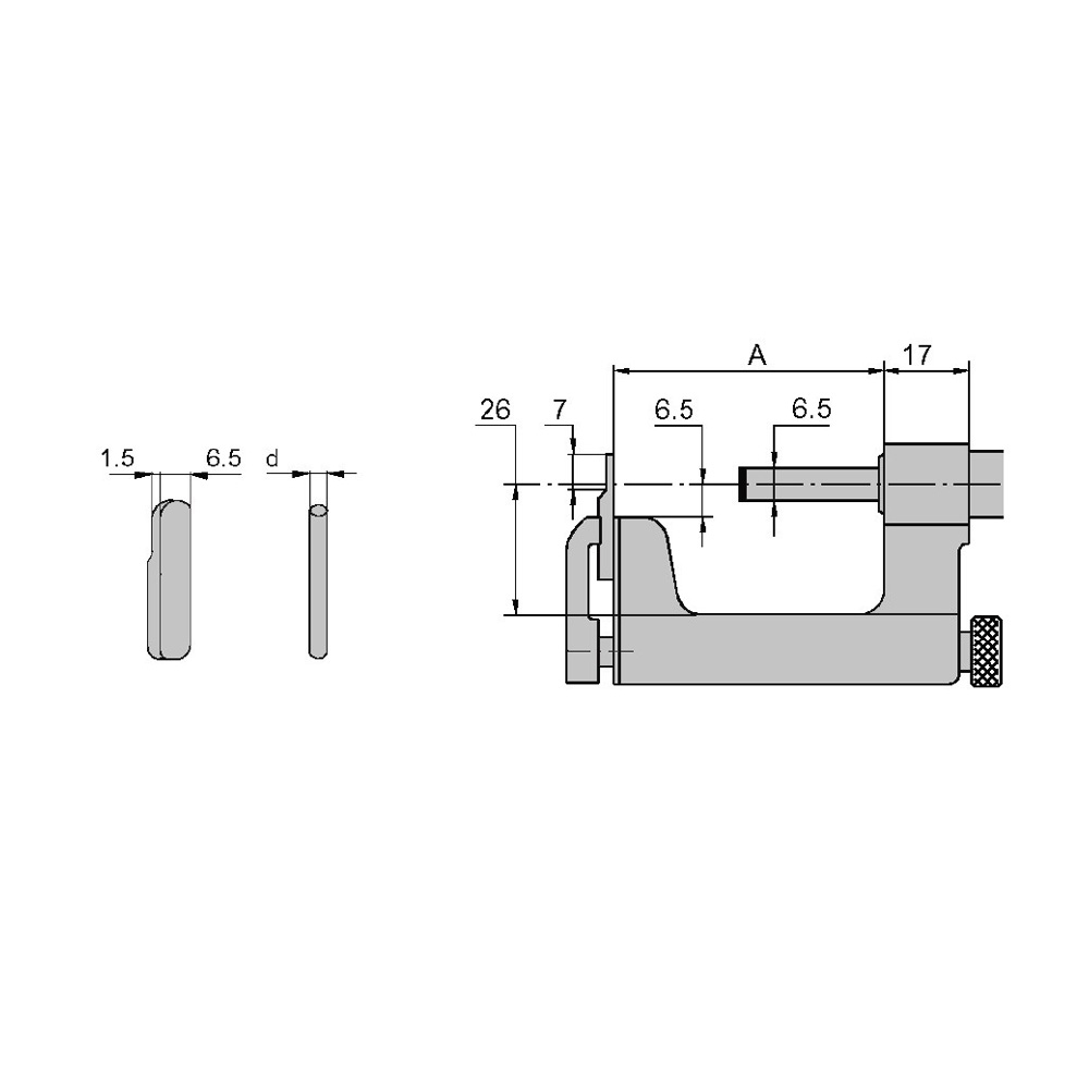 Drawing Digital uni micrometer 0 - 25 mm