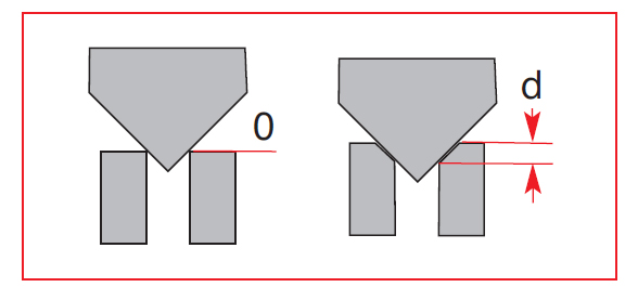 Technical drawing Digital caliper 12 x 50 mm for measuring of hole reduction 90°