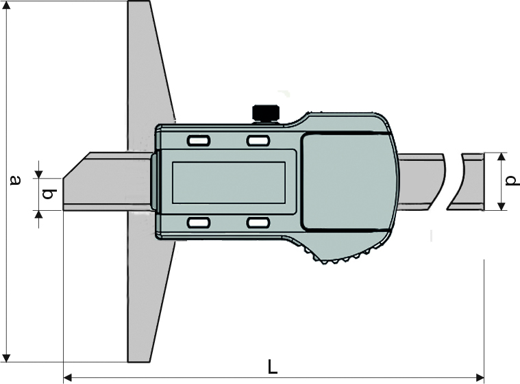 Zeichnung Digital-Tiefen-Messschieber 300 x 150 mm IP 67 DIN 862