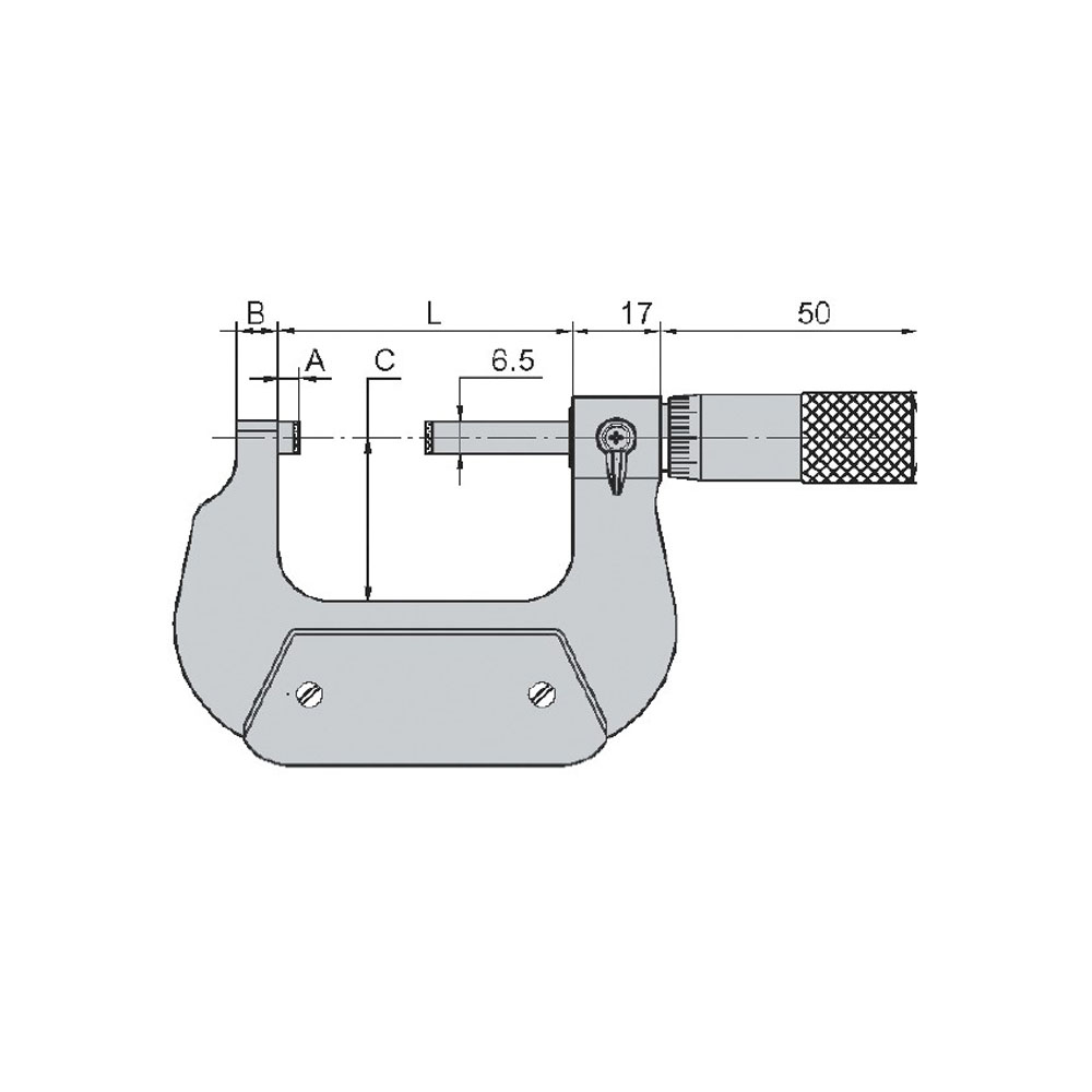 Drawing Outside micrometer small 0 - 15 mm