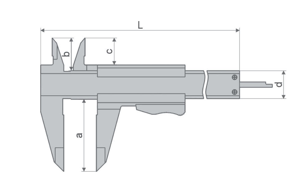 Zeichnung Taschen-Messschieber 0 - 150 mm Messbereich mit extra großen Ziffern DIN 862