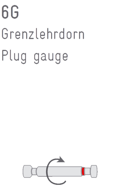 Drawing Limit thread plug gauge M 30 x 3,5 - 6G DIN 13