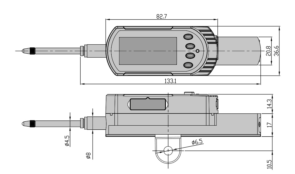 Zeichnung Digital-Messuhr 30,0 x 0,001 mm Absolut System