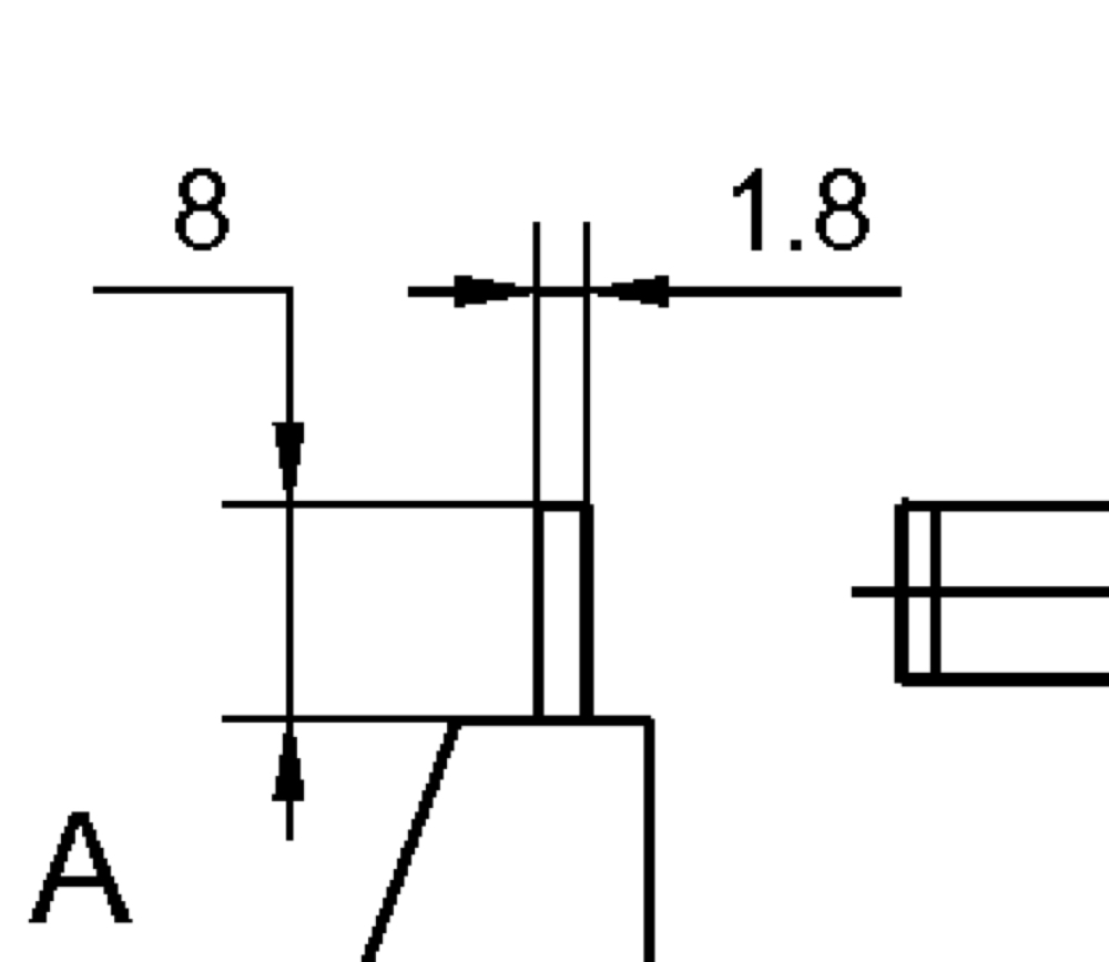 Zeichnung Rohrwanddicken-Messschraube Messung ab 1,8 mm 0 - 25 mm