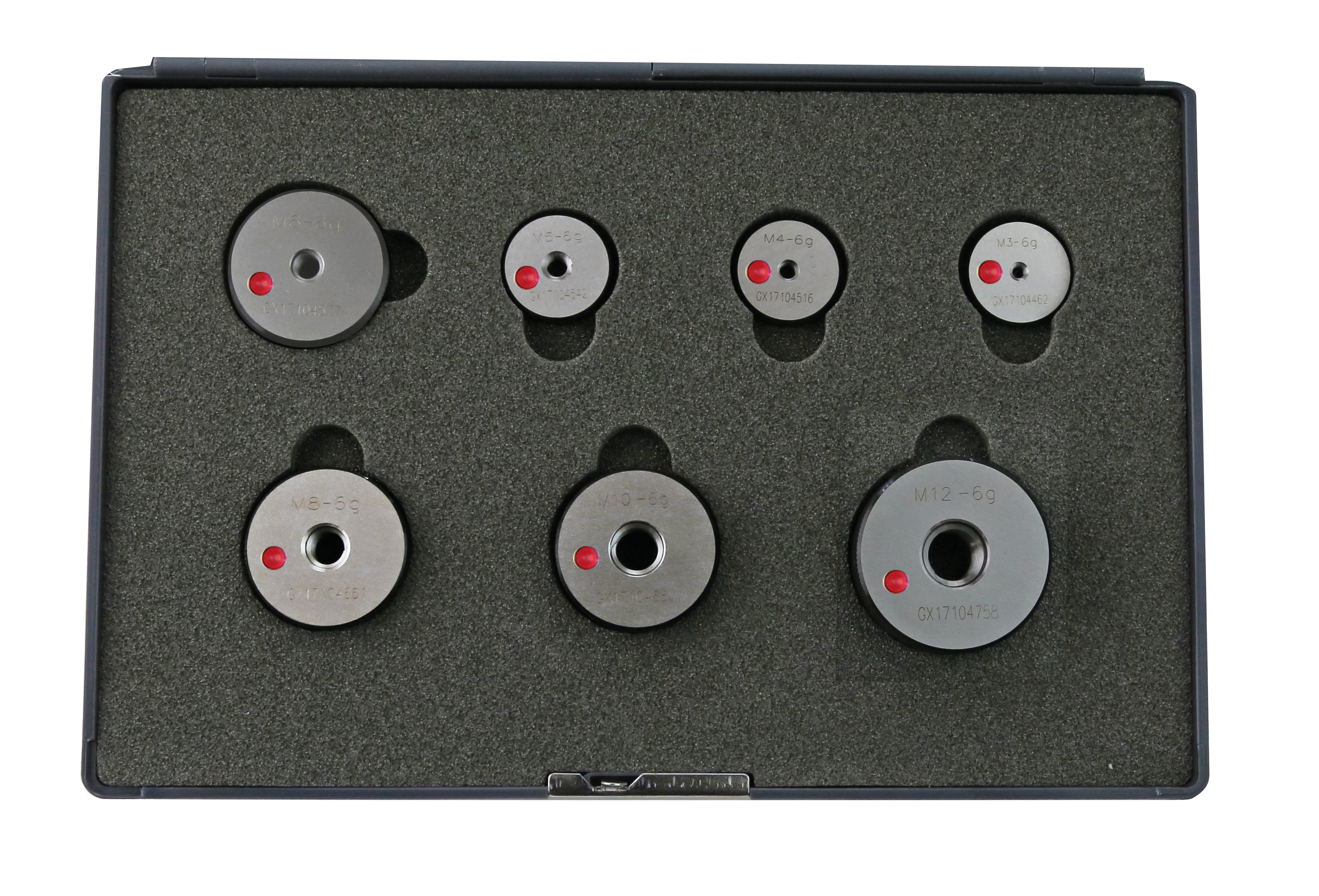 "NO GO" Thread ring gauges set 7 pcs. M3 - M12 6g "NO GO" Thread ring gauges set 7 pcs. M3 - M12 6g
