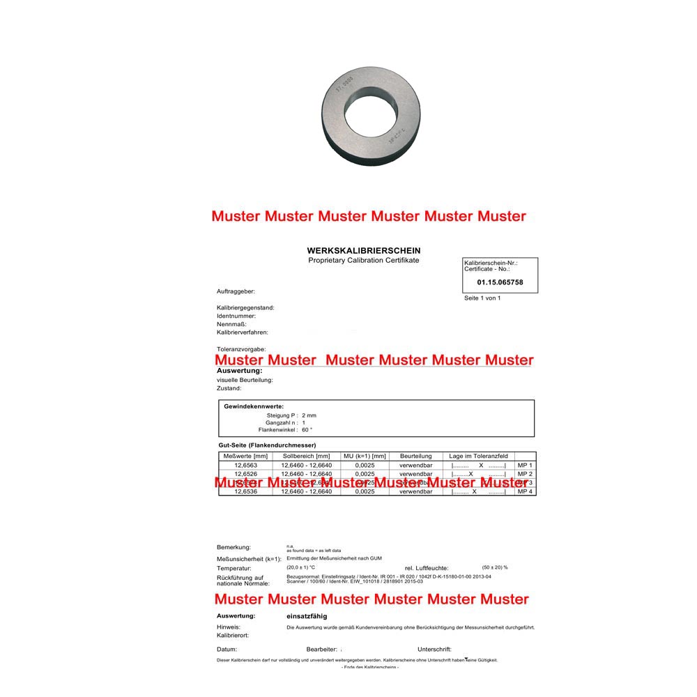 Kalibrierung Einstellringe Ø 1,4 - 10 mm DIN 2250