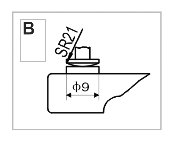 Tellerform B ballig Ø 9 mm