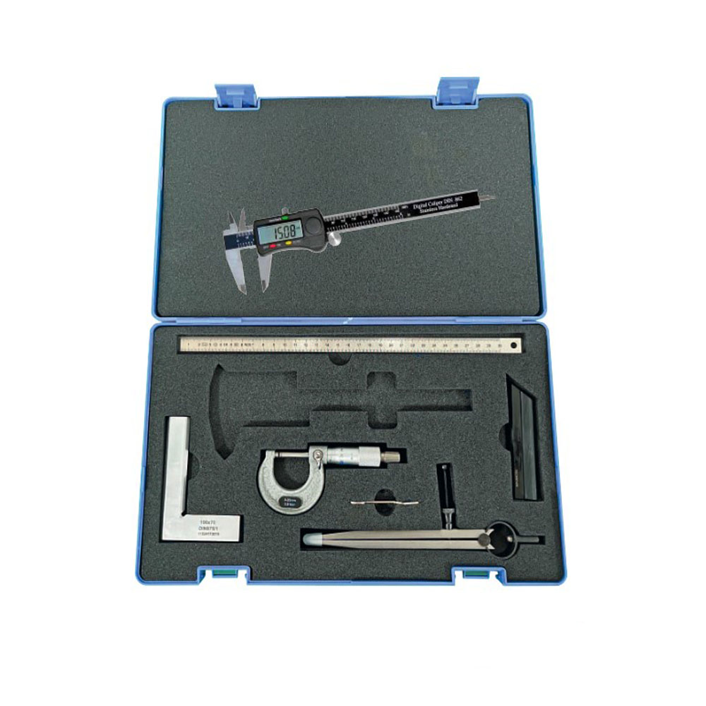 Measuring tool set 6 pieces in solid plastic case Measuring tool set 6 pieces in solid plastic case
