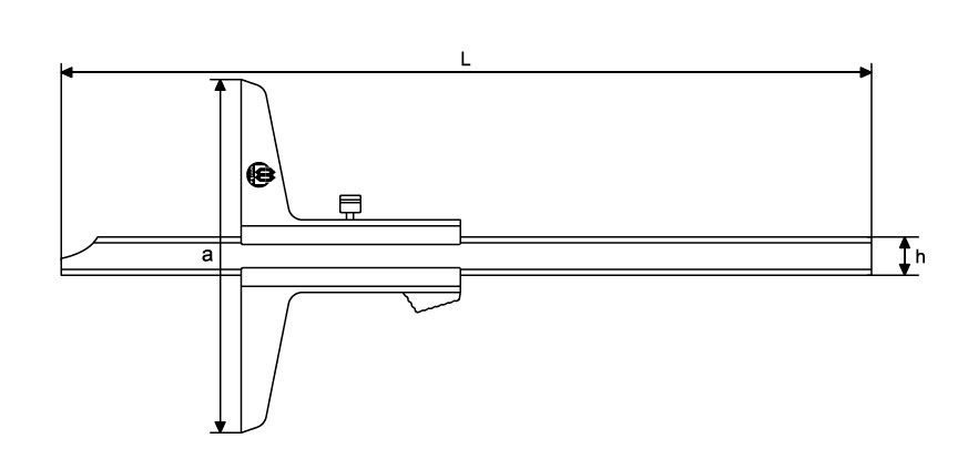 Technical drawing depth caliper 211-0160
