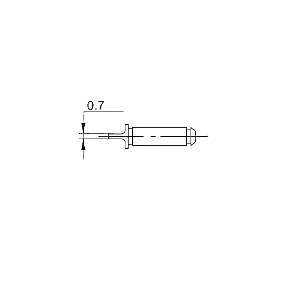 Zeichnung Einsätze Paar flach 0,7 mm mit 5 mm Schaft