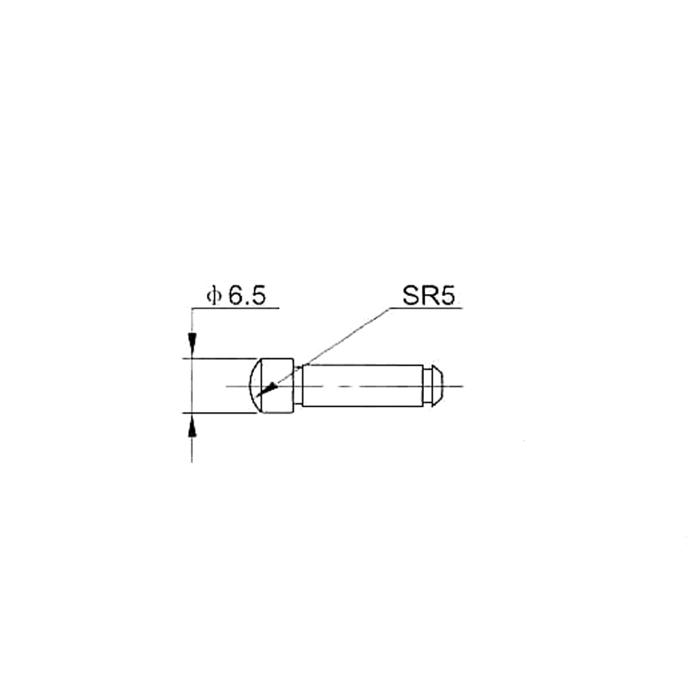 Zeichnung Einsätze Paar gewölbt Ø 6,5 mm mit 5 mm Schaft