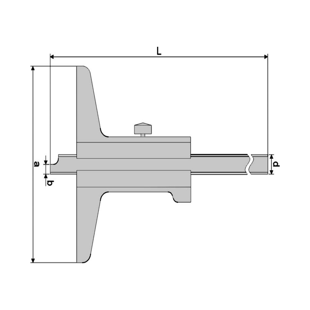 Technical drawing Depth vernier caliper 300 x 150 mm analogue DIN 862