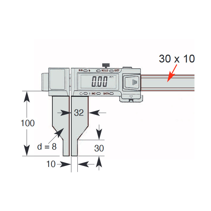 Technical drawing Digital control caliper