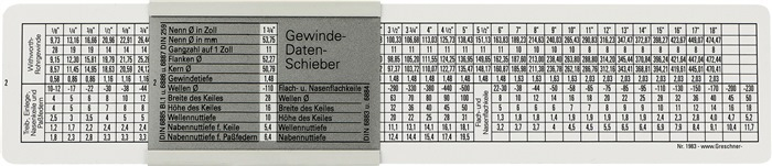 DIN- Gewindeschieber DIN- Gewindeschieber