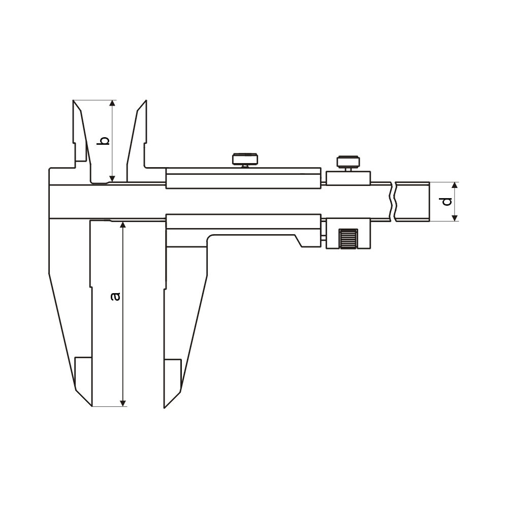 Zeichnung Taschen-Messschieber mit Feineinstellung 0-200 mm