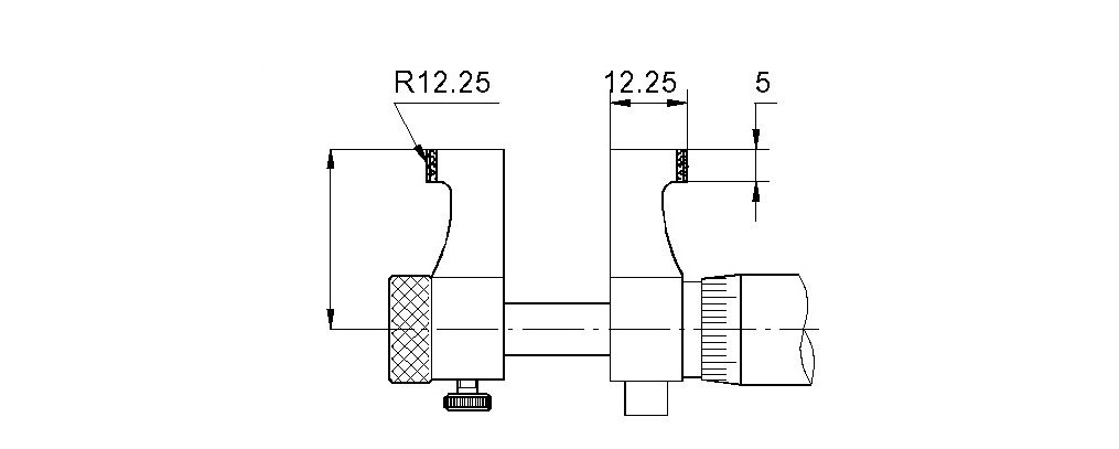 Technical drawing Inside micrometer 175 - 200 mm with round measuring faces Technical drawing Inside micrometer 175 - 200 mm with round measuring faces