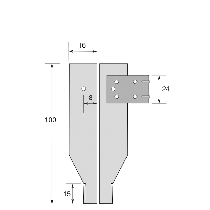 Außen-Messschnabel L=100 mm für Digital-Werkstatt-Messschieber Außen-Messschnabel L=100 mm für Digital-Werkstatt-Messschieber
