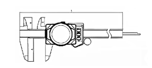 Technical drawing Digital Dial caliper 2262-150 - Messwelt