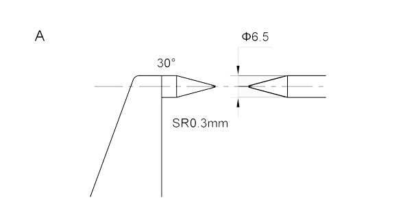Technical drawing Digital micrometer 0 - 25 mm with carbide point