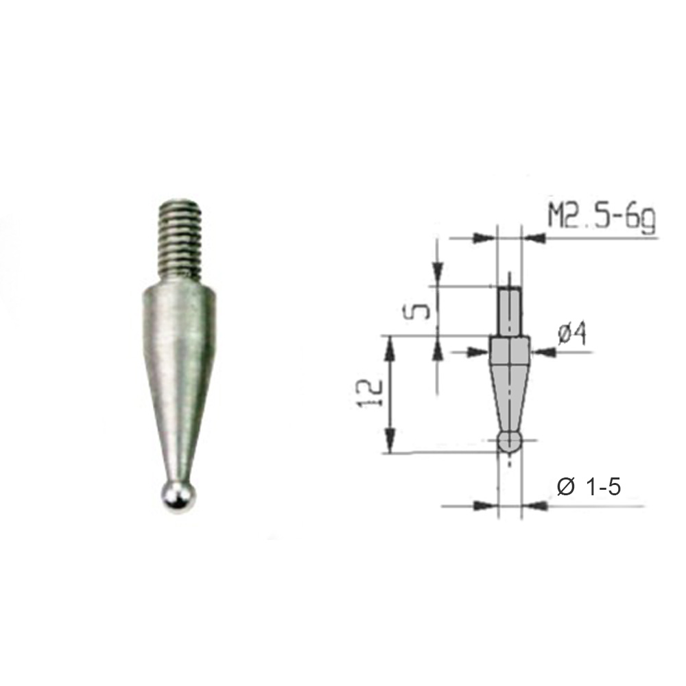 Messeinsatz Kugel Ø 4 mm für Messuhren Gewinde M 2,5