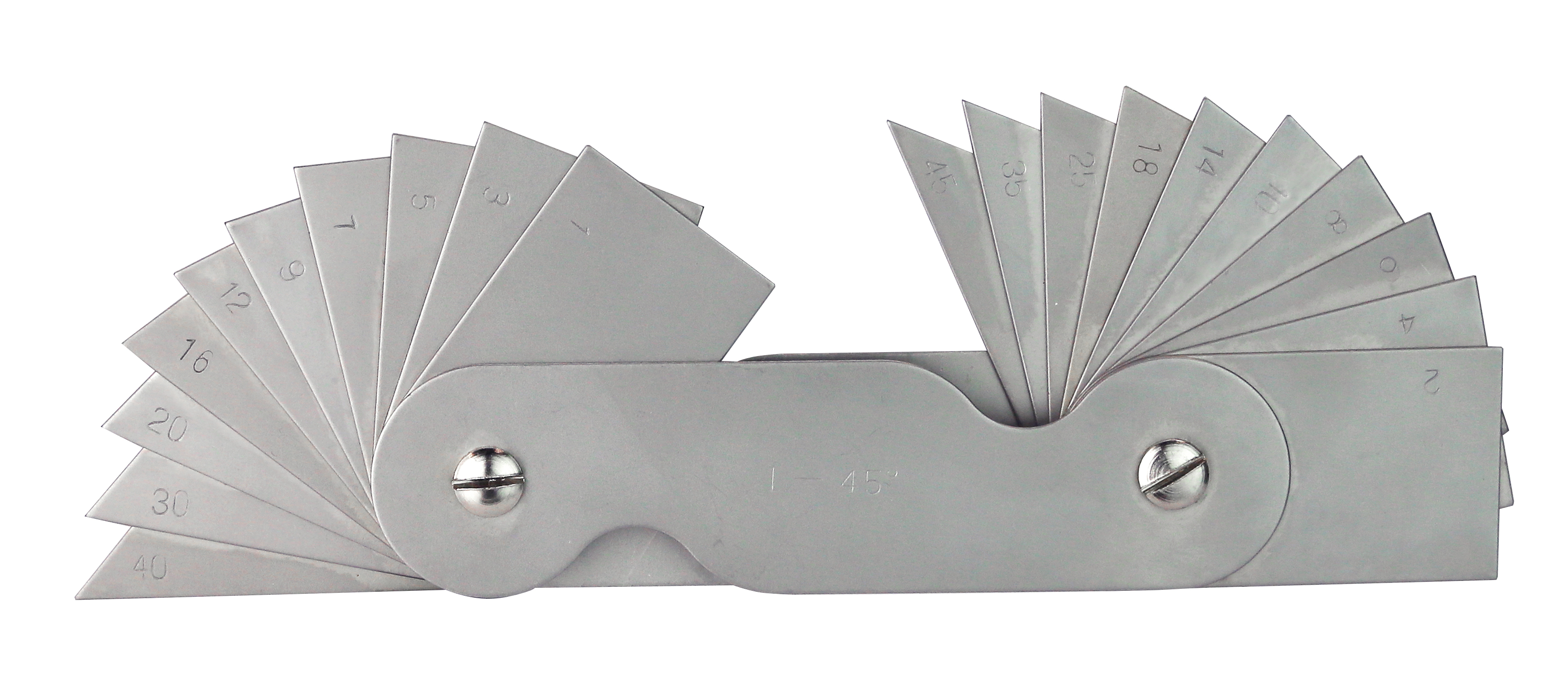 Winkel-Prüflehre 20-teilig Winkel-Prüflehre 20-teilig