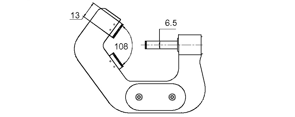 Technical drawing Five point micrometer 25 - 45 mm range