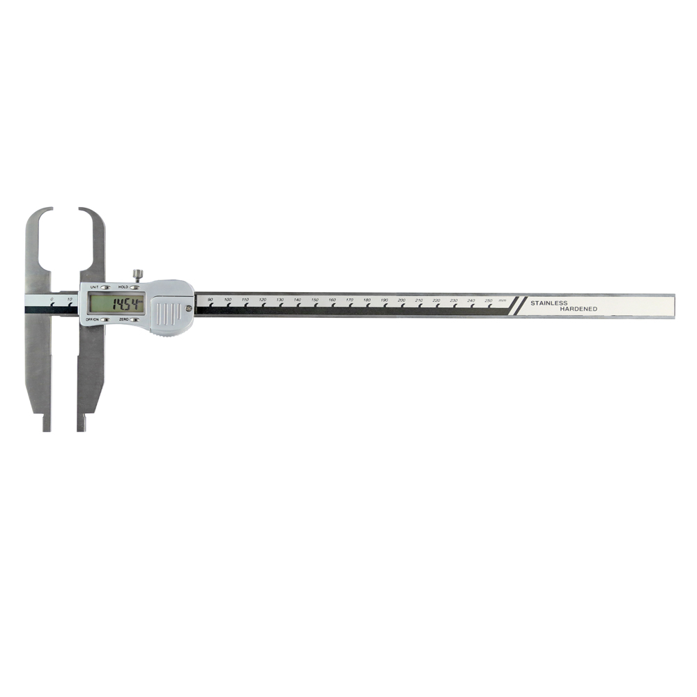 Digital-Messschieber mit flachen Greiferspitzen 250 mm Digital-Messschieber mit flachen Greiferspitzen 250 mm