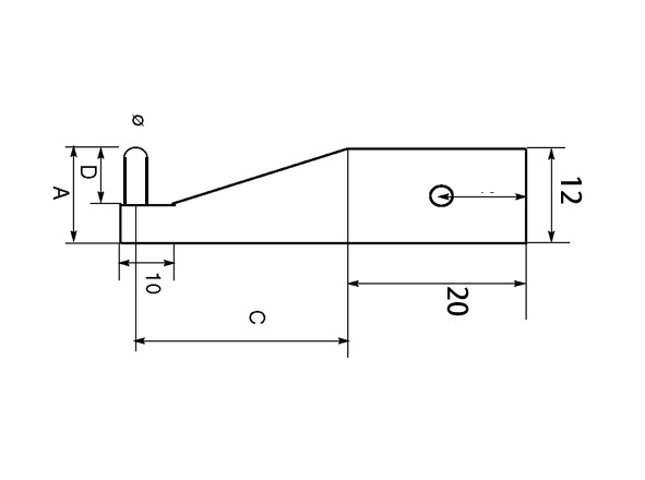 Zeichnung Messeinsatz mit balligen Außen-Messflächen Ø 2 mm