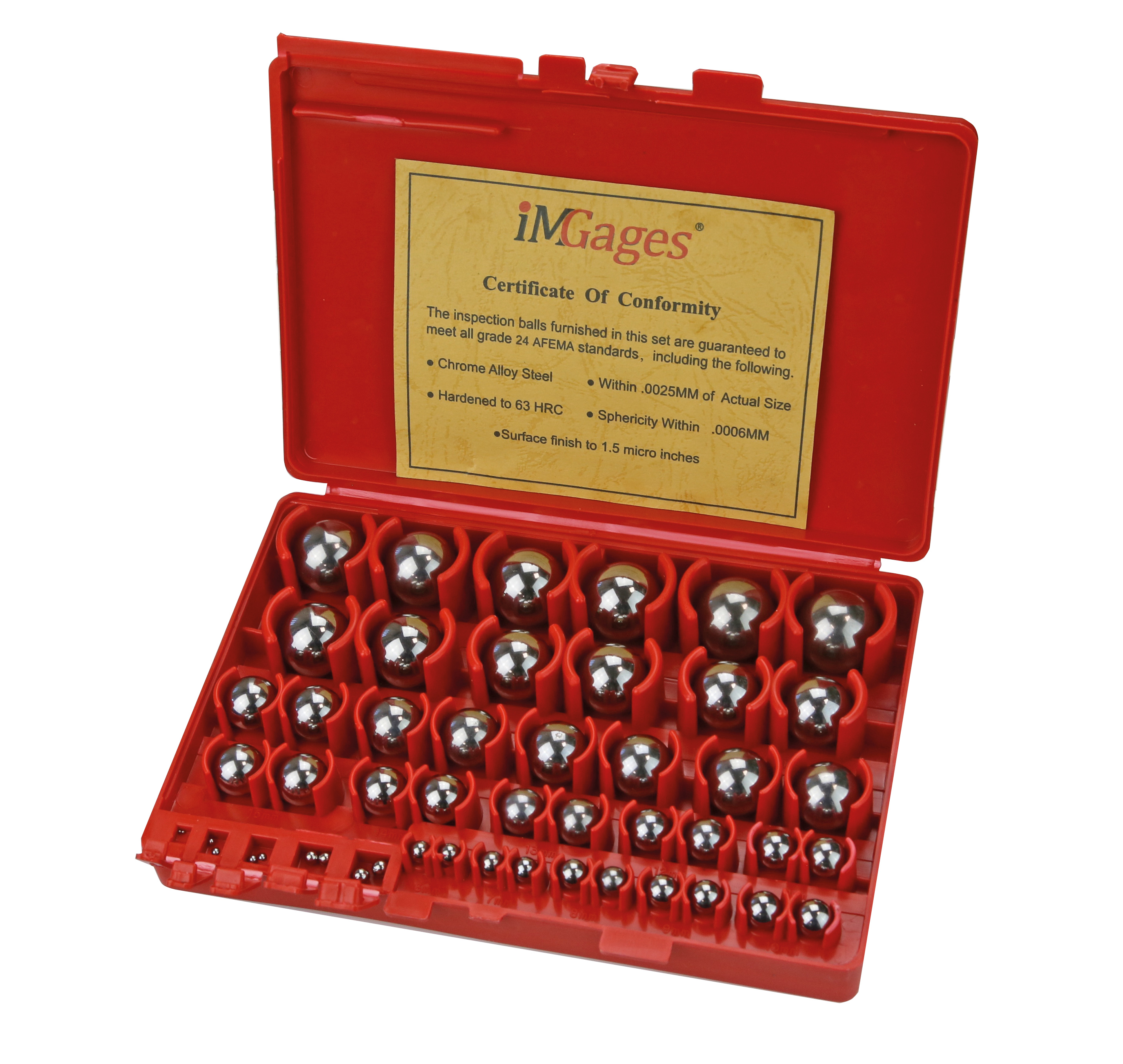 Measuring ball set 1 - 25 mm 50 pcs./set Measuring ball set 1 - 25 mm 50 pcs./set