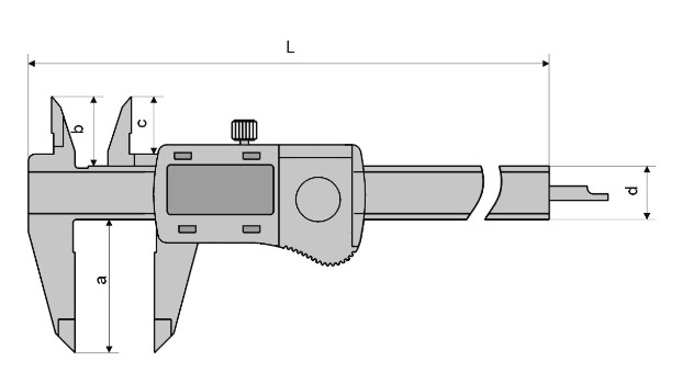 Zeichnung Dig.-Taschen-Messschieber 0 - 300 mm IP 54 DIN 862