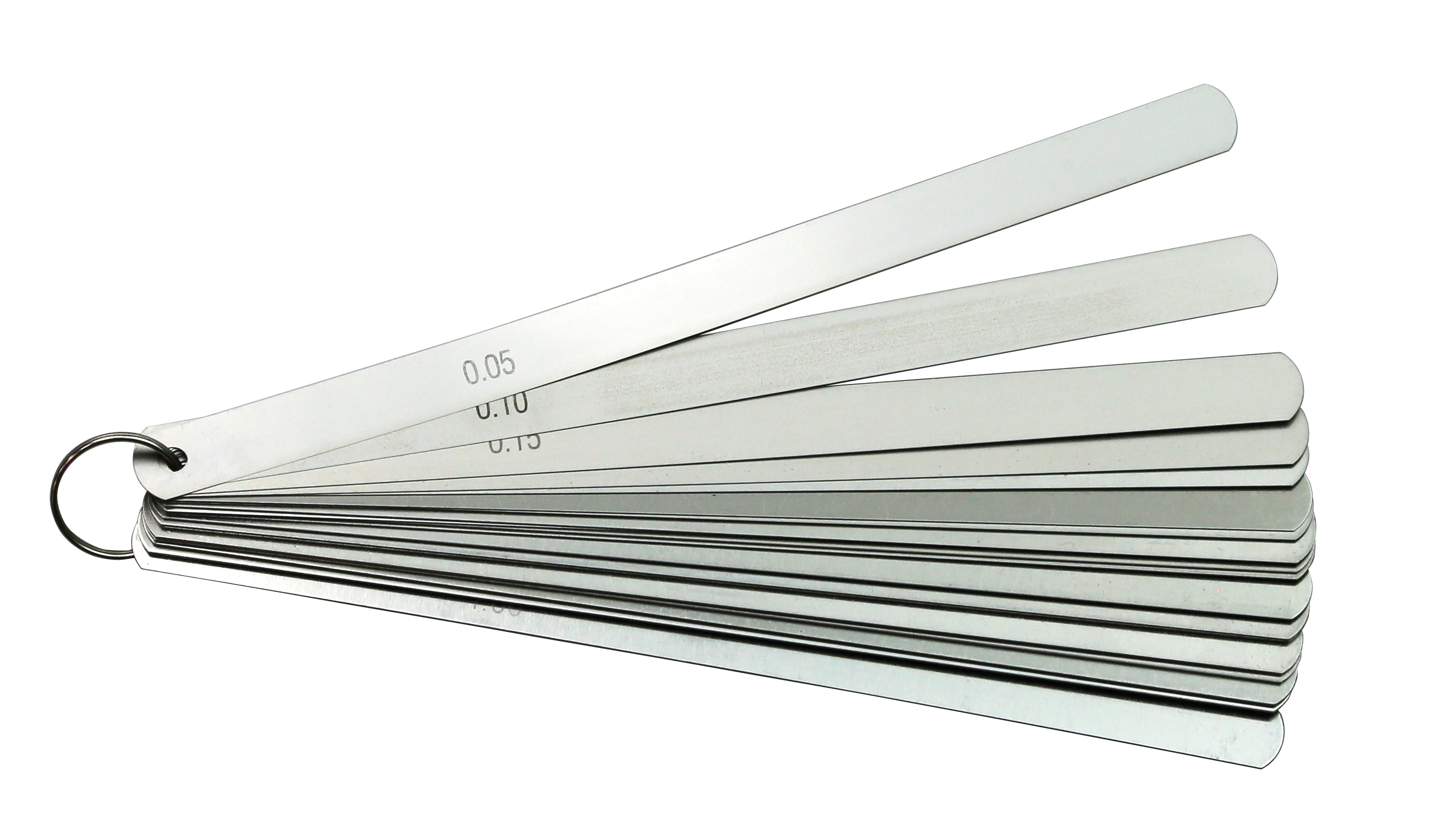 Precision feeler gauges 20 pcs. 0,10 - 2,0 mm length 300 mm Precision feeler gauges 20 pcs. 0,10 - 2,0 mm length 300 mm