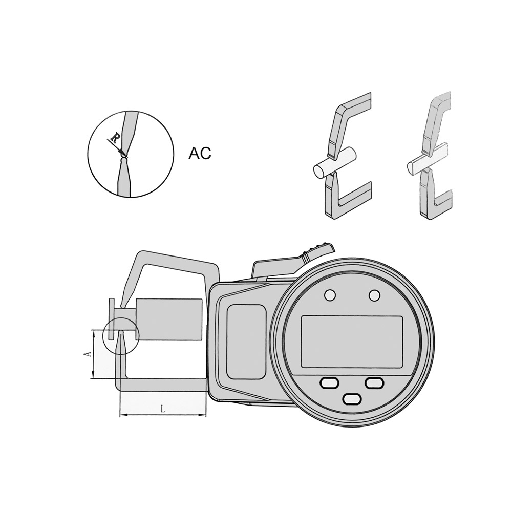 Zeichnung Digital-Außen-Schnellmesstaster 0 - 50 mm IP 65