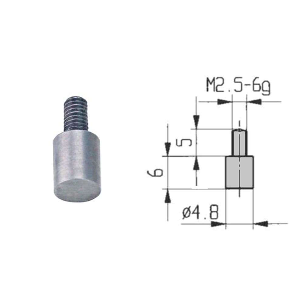 Messeinsatz Zylinder 4,8 x 6 mm für Messuhren Gewinde M 2,5