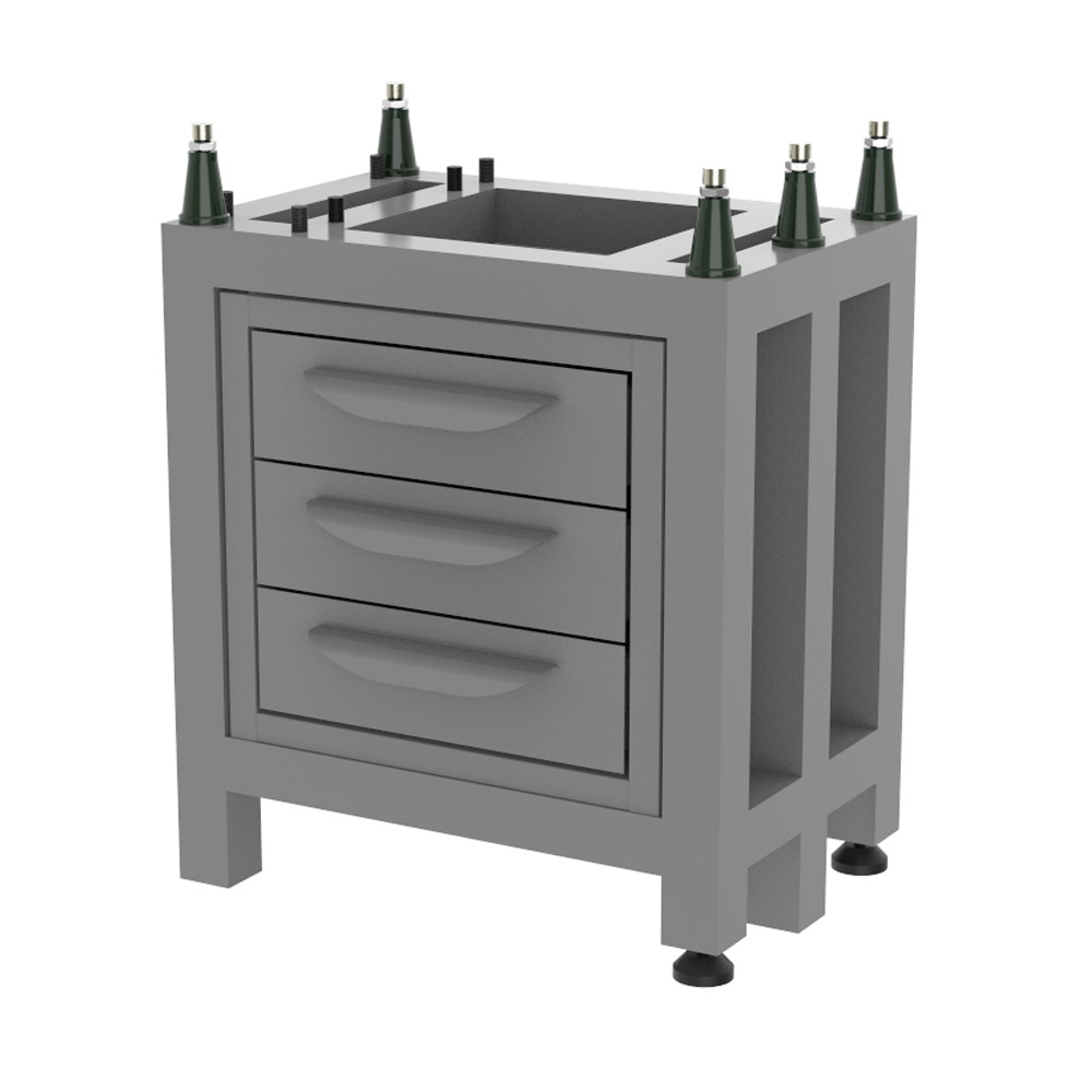 Gestell für Granitplatten 1200 x 800 x 150 mm mit Einbau-Schubladen Gestell für Granitplatten 1200 x 800 x 150 mm mit Einbau-Schubladen