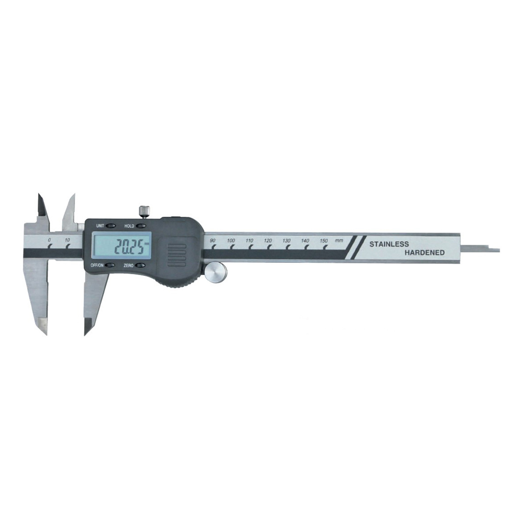 Digital pocket caliper 0 - 200 mm with carbide meas. face DIN 862