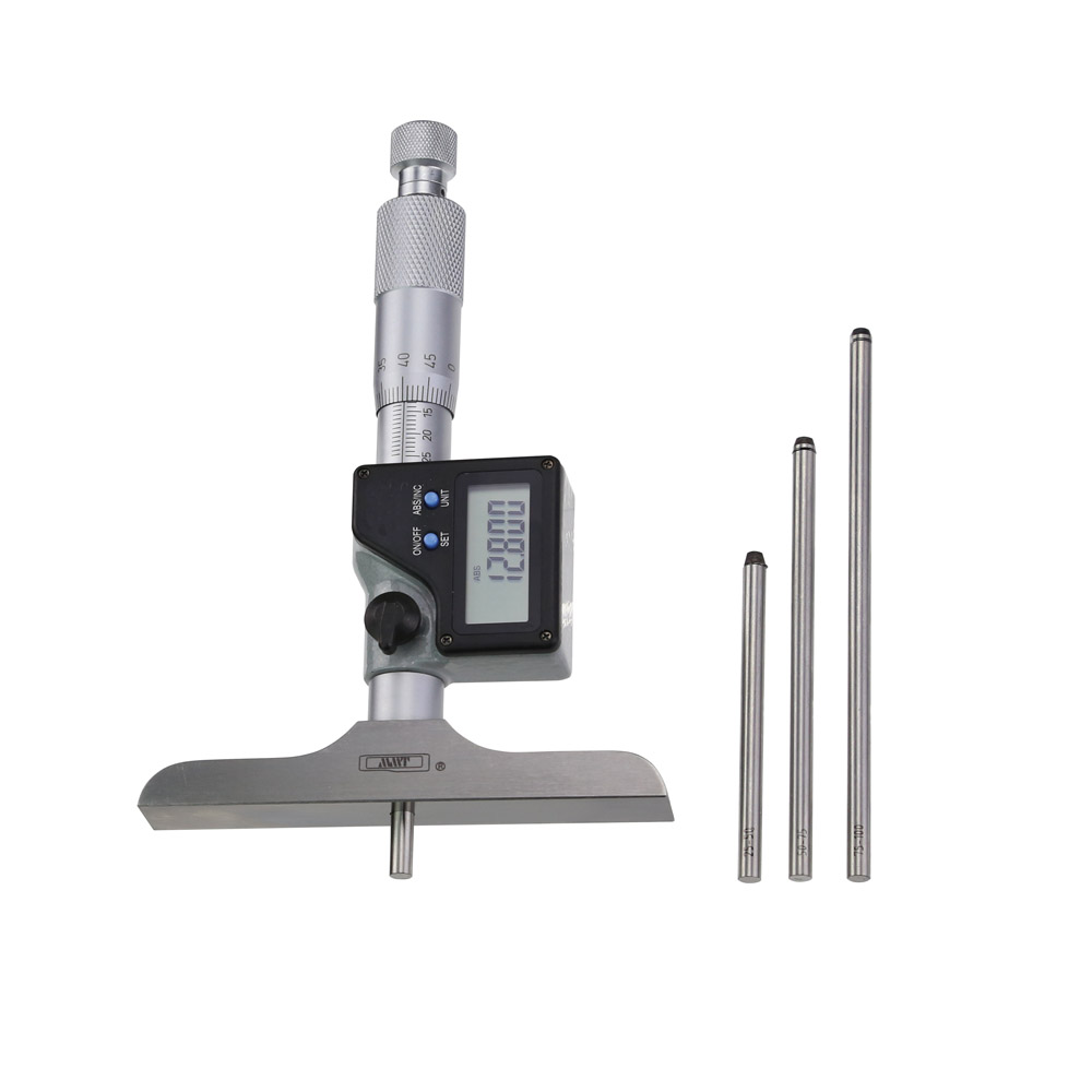Digital depth micrometer 0 - 100 mm IP 65