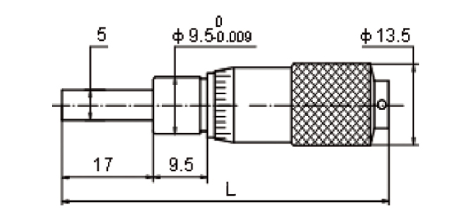 Zeichnung Einbaumessschrauben 0 - 13 mm Messbereich Messfläche planparallel