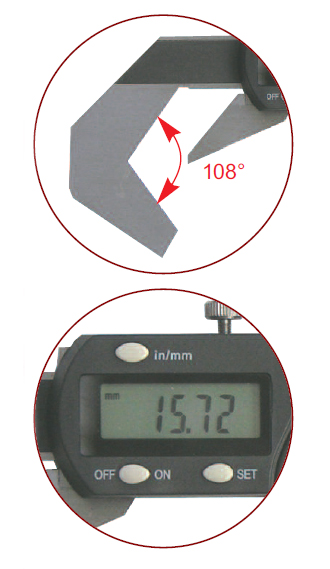 Zusatzabbildung Digital Fünfpunkt-Messschieber 2 - 40 mm Messbereich