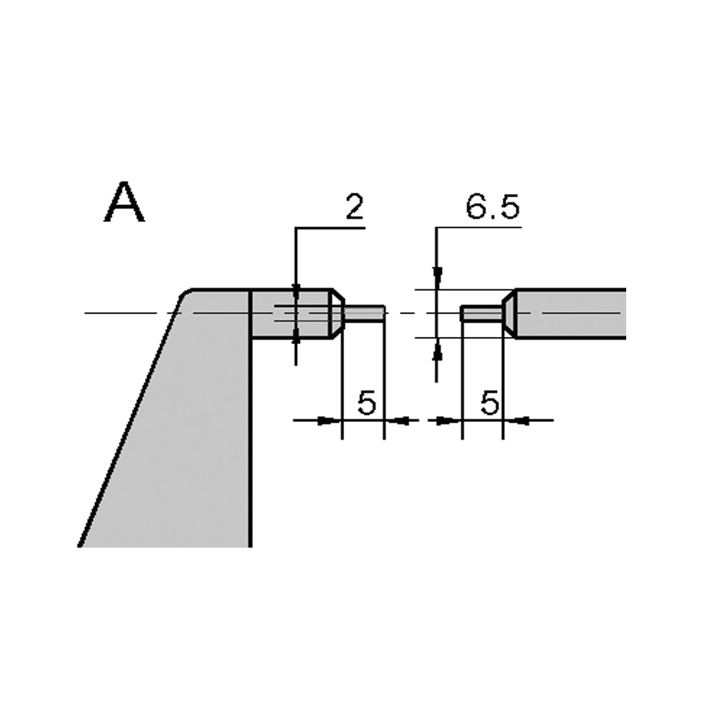 Zeichnung Digital Bügelmessschraube 0 - 25 mm mit abgesetzten Messflächen