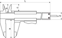 Zeichnung Taschen-Messschieber 0 - 150 mm mit Momentfeststellung Top DIN 862