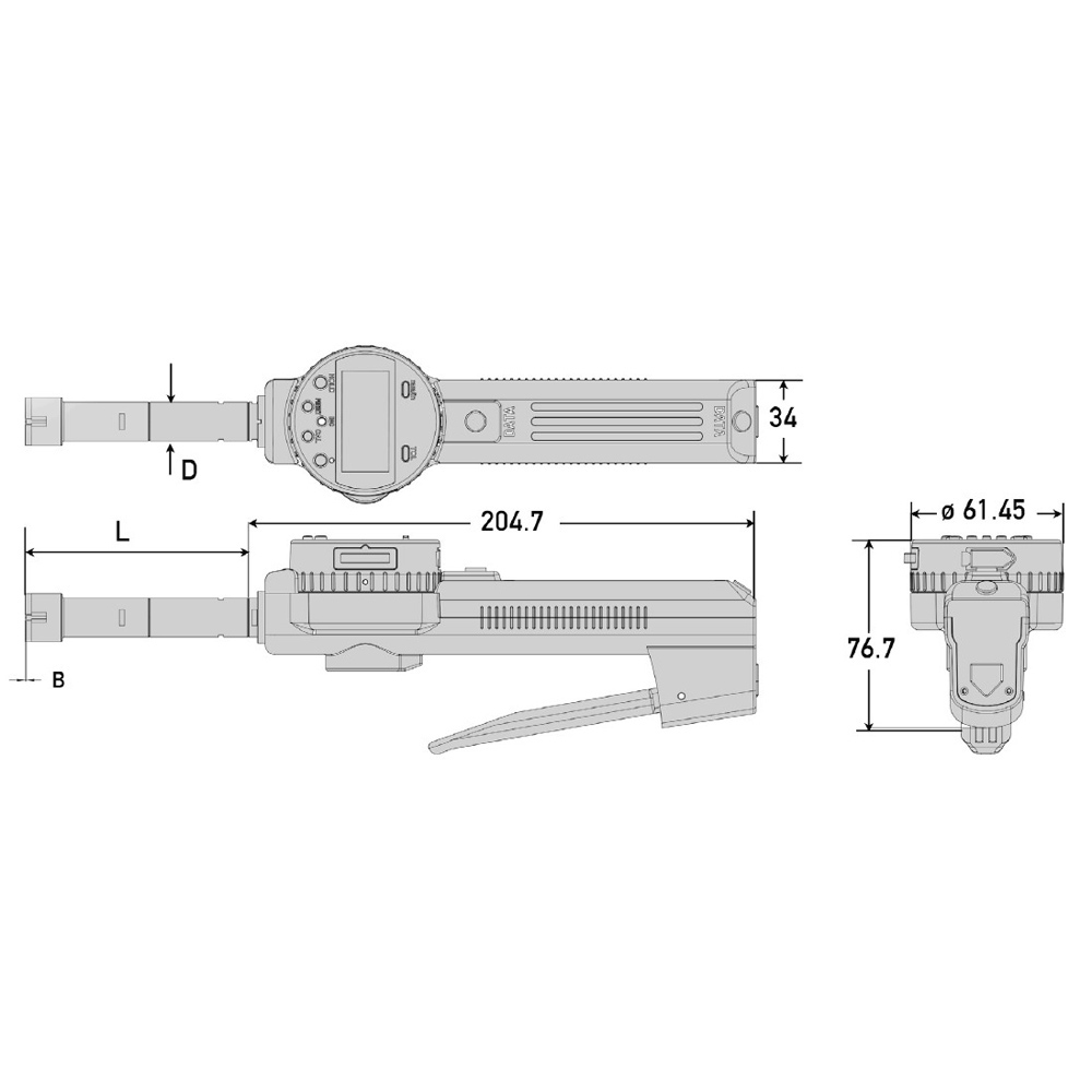 Drawing Digital three point internal gauge 12 - 20 mm range