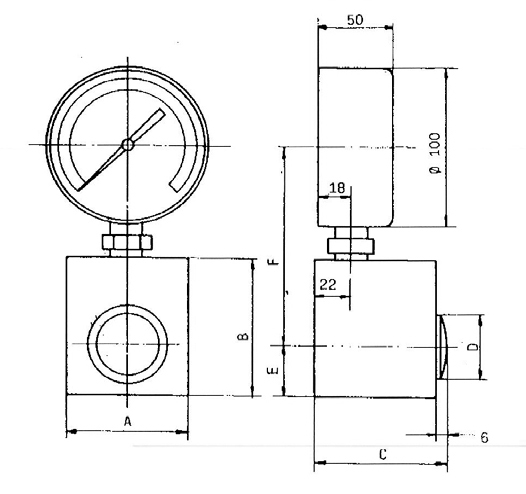 Zeichnung Spannkraftmessgerät Schraubstöcke 6,0-60,0 kN Zeichnung Spannkraftmessgerät Schraubstöcke 6,0-60,0 kN