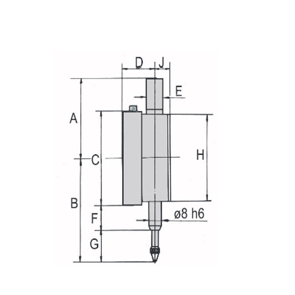 Zeichnung Digital-Klein-Messuhr 0-8 mm Messbereich 