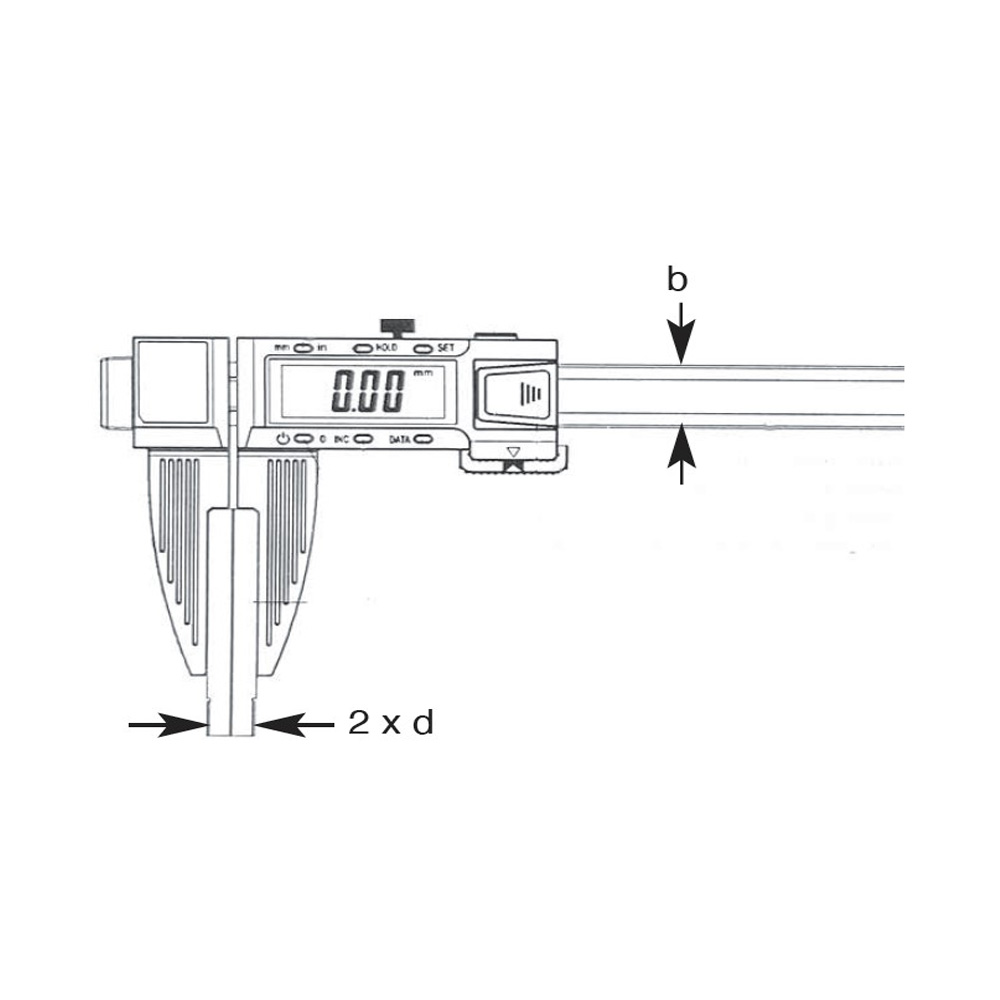 Technical drawing Digital control caliper 1000 x 150 mm IP 65 carbon fibre