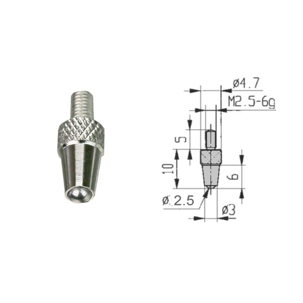 Messeinsatz Kugel Ø 2,5 mm für Messuhren Gewinde M 2,5